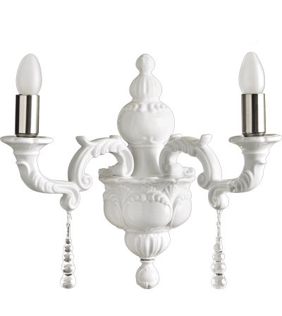Lámpara de pared 2 luces 2013/2 Capodimonte - Le Porcellane