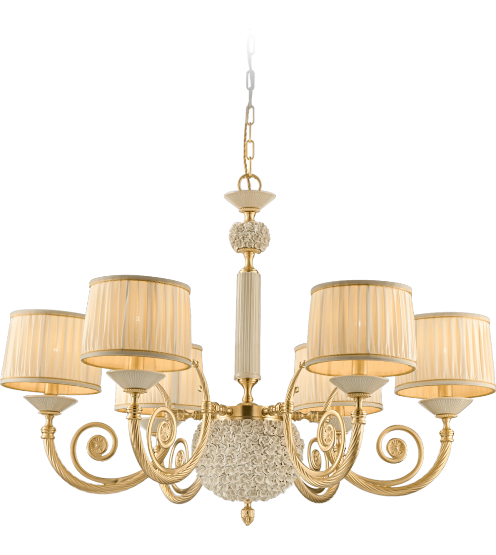 Chandelier 6 lights 5756/6 Ortensia - Le Porcellane