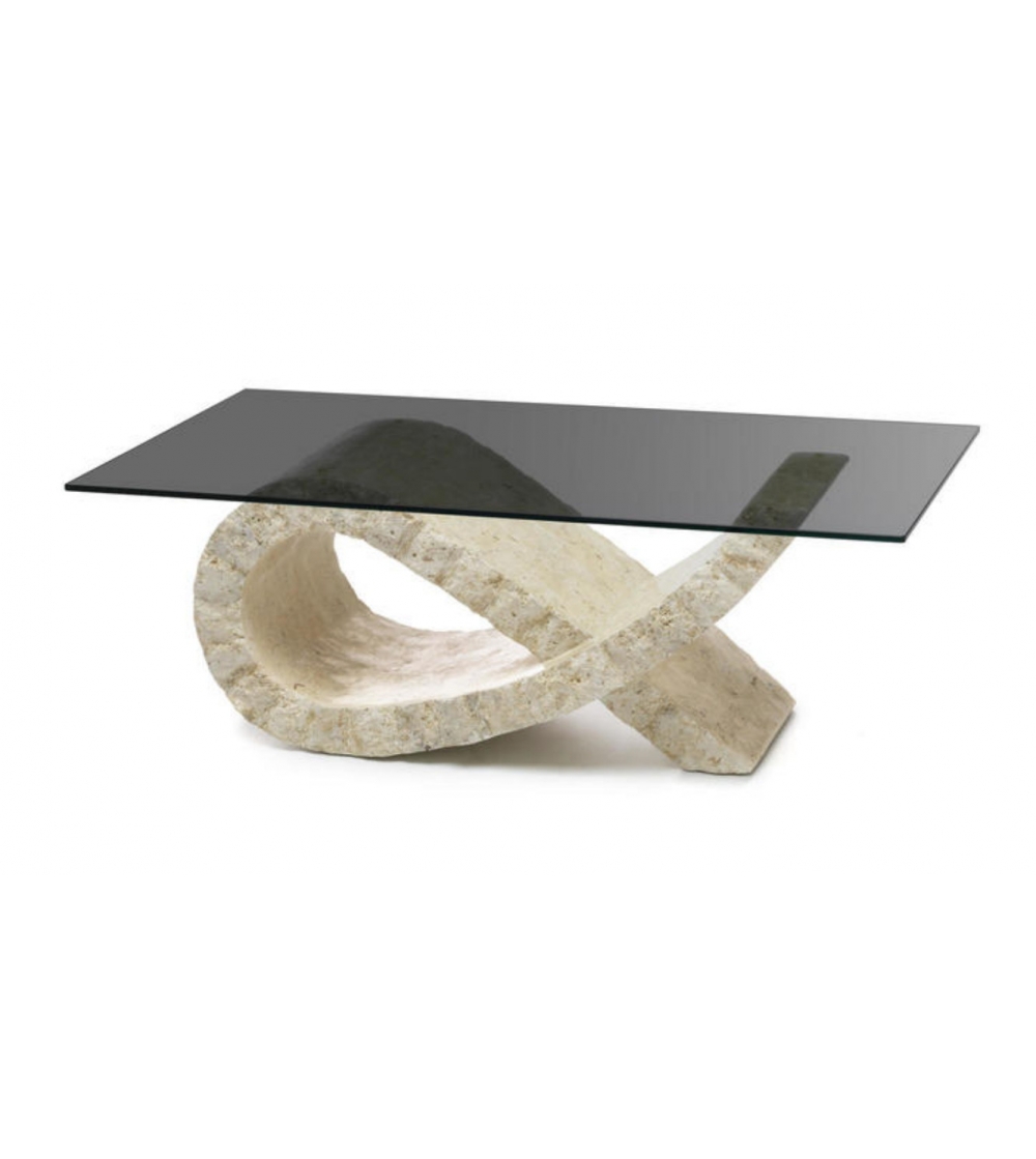 Stones - Fiocco Coffee Table With Smoked Glass