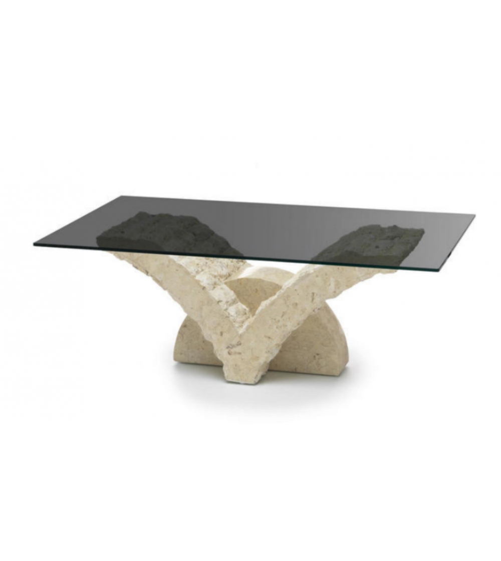 Table Basse Papillon En Verre Fumé - Stones