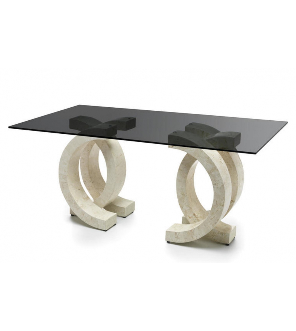 Stones - Olimpia Table With Smoked Glass