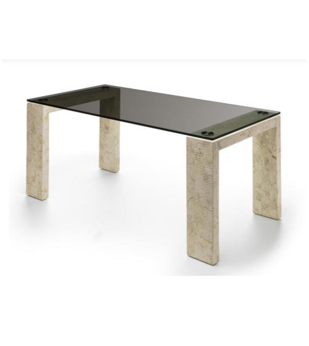 Stones - Millerighe Table With Smoked Glass