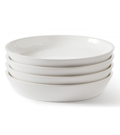 Paquete De 4 Platos Plano En Cerámica Crudo - Atipico 2