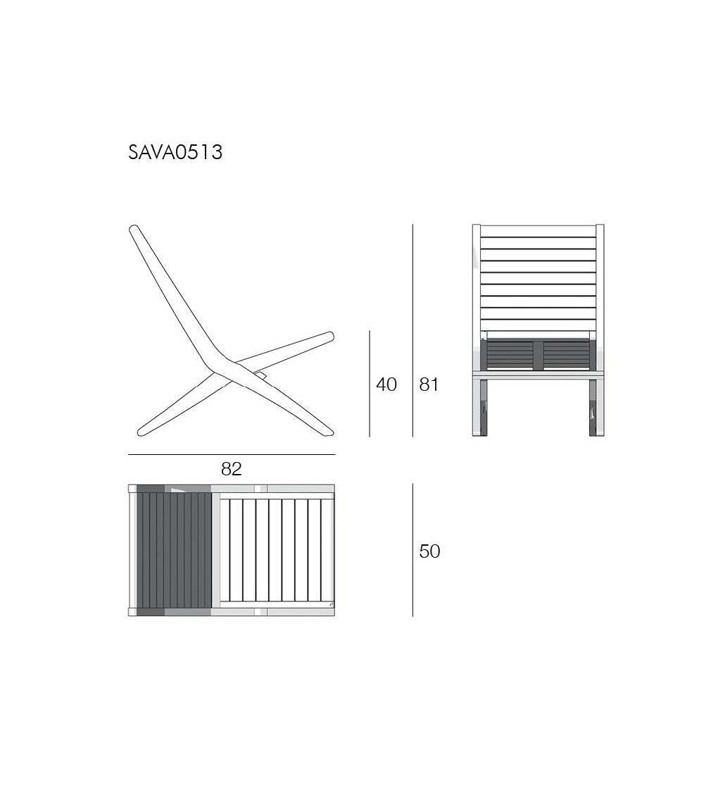 Chaise Longue Pliante Savana SAVA0513...
