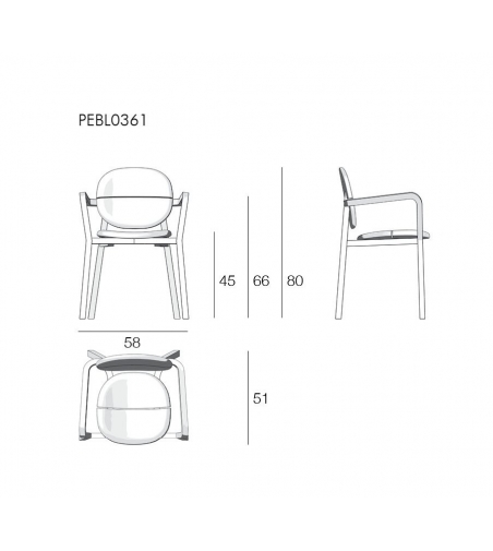 Fauteuil D'Extérieur Empilable Pebbles - Il Giardino Di Legno