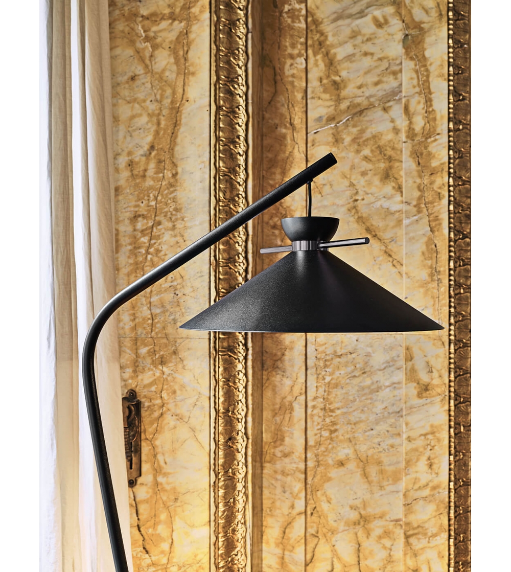 Lampe d'alimentation blanche avec abat-jour taupe et intérieur doré 40 cm -  Simplo