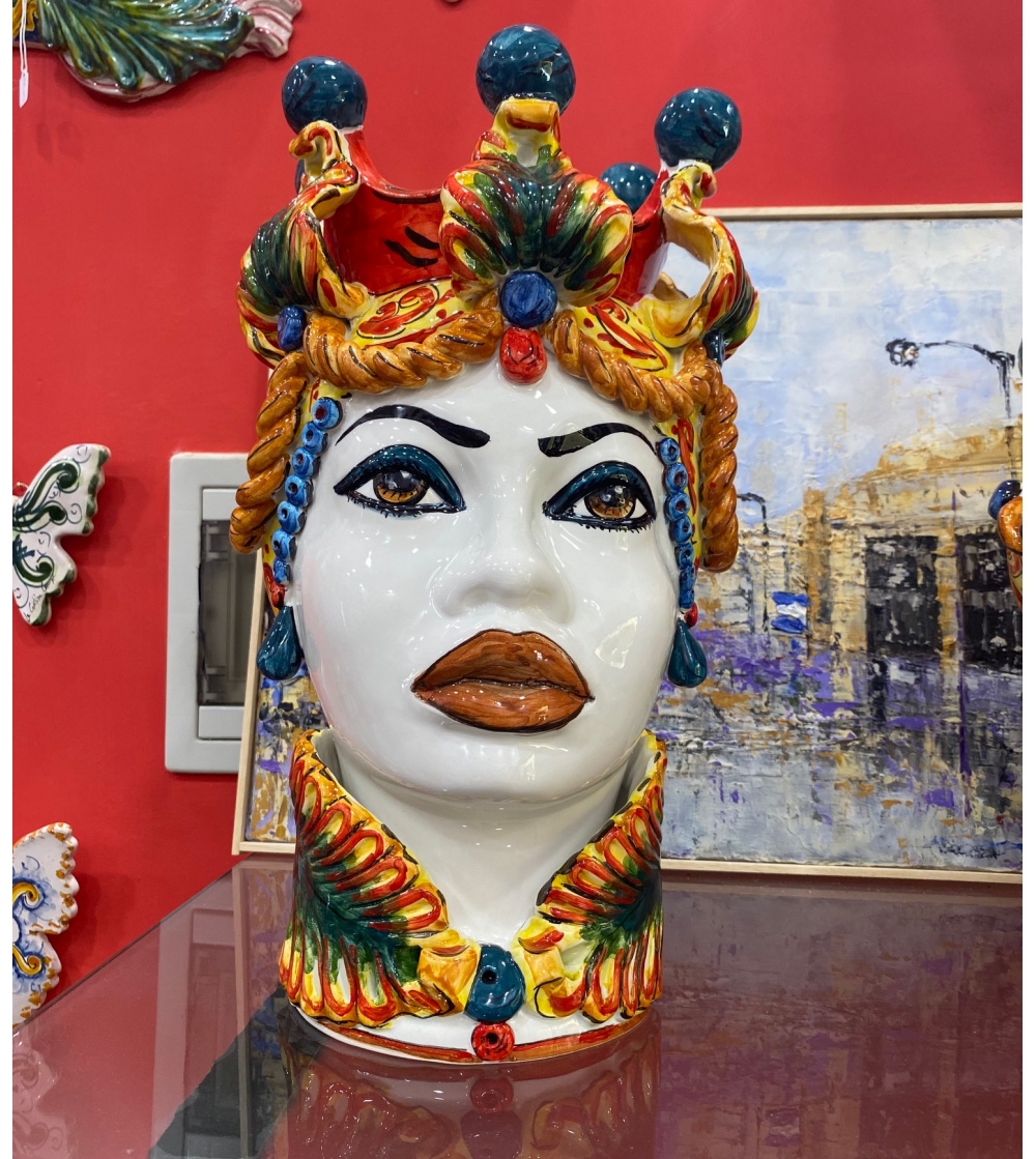 Testa Di Moro Afro Sizilianische Künstlerische Keramik - Vinciguerra Shop