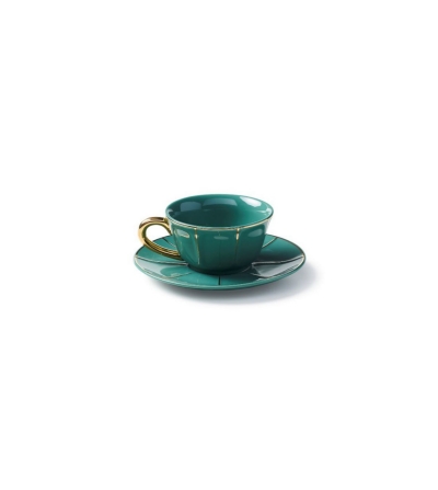 Ensemble 2 Tasses Thé Avec Soucoupe Vert La Tavola... 2
