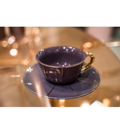 Juego 2 Tazas Té Con Platillo Morado La Tavola Scomposta... 2