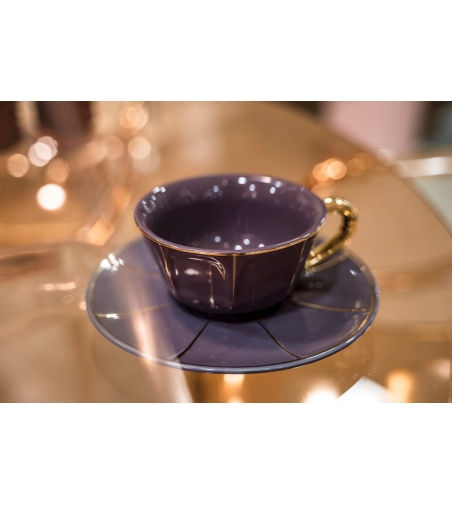Juego 2 Tazas Té Con Platillo Morado La Tavola Scomposta - Bitossi Home