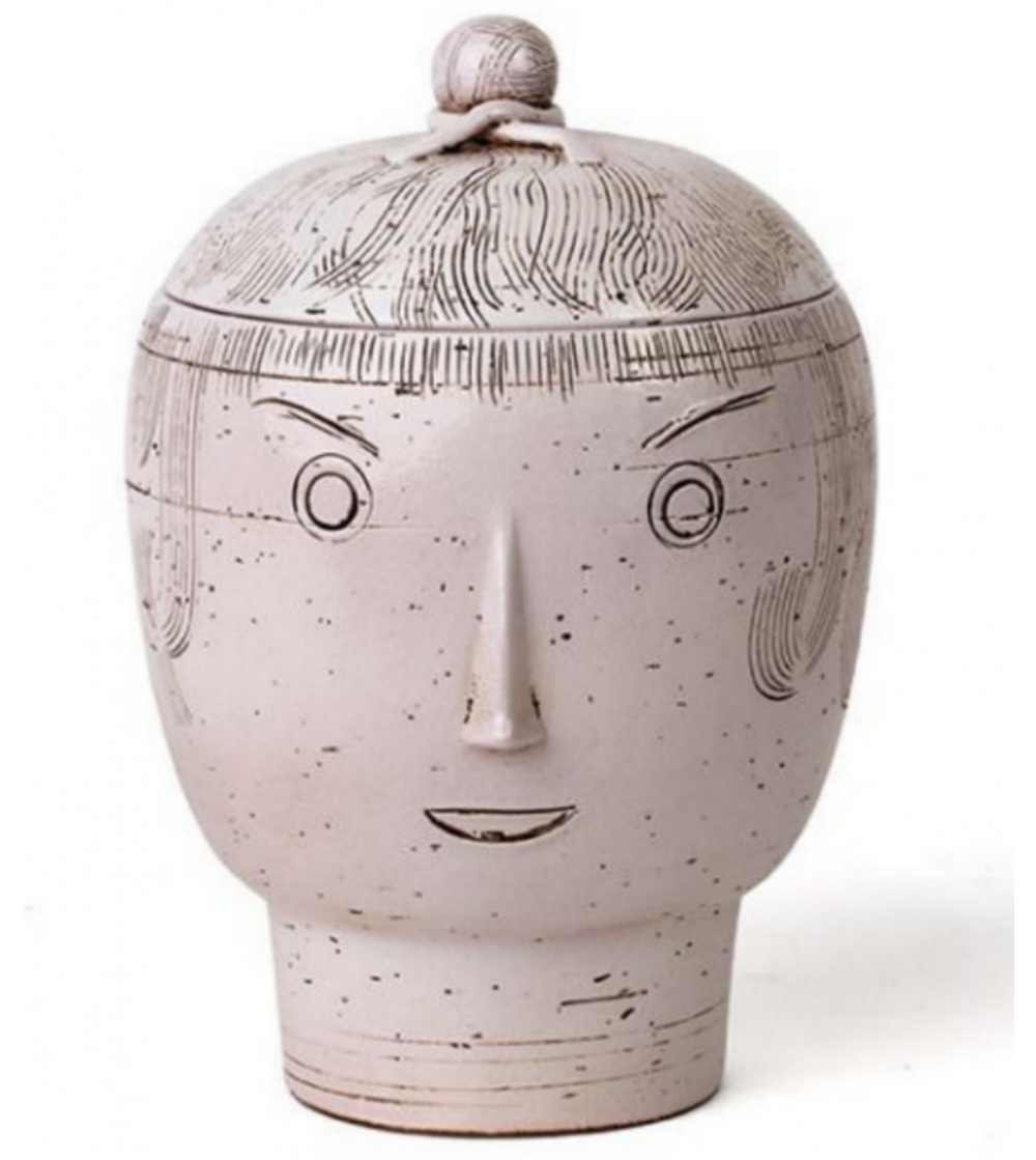 Vase Avec Couvercle En Forme De Tête Aldo Londi Bitossi Ceramiche