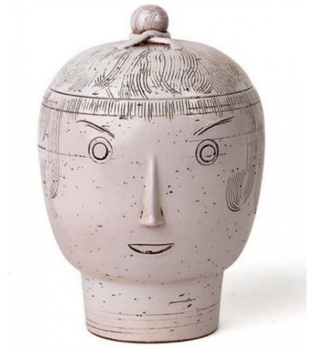 Vase With Head-Shaped Cover Aldo Londi Bitossi Ceramiche