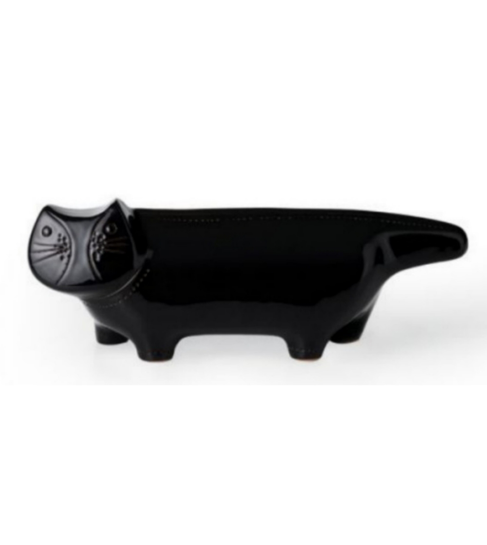 Figura Gatto Lungo Nero Aldo Londi Bitossi Ceramiche