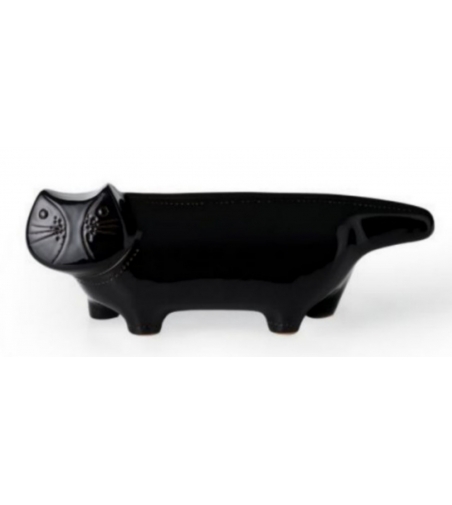 Figura Gatto Lungo Nero Aldo Londi Bitossi Ceramiche