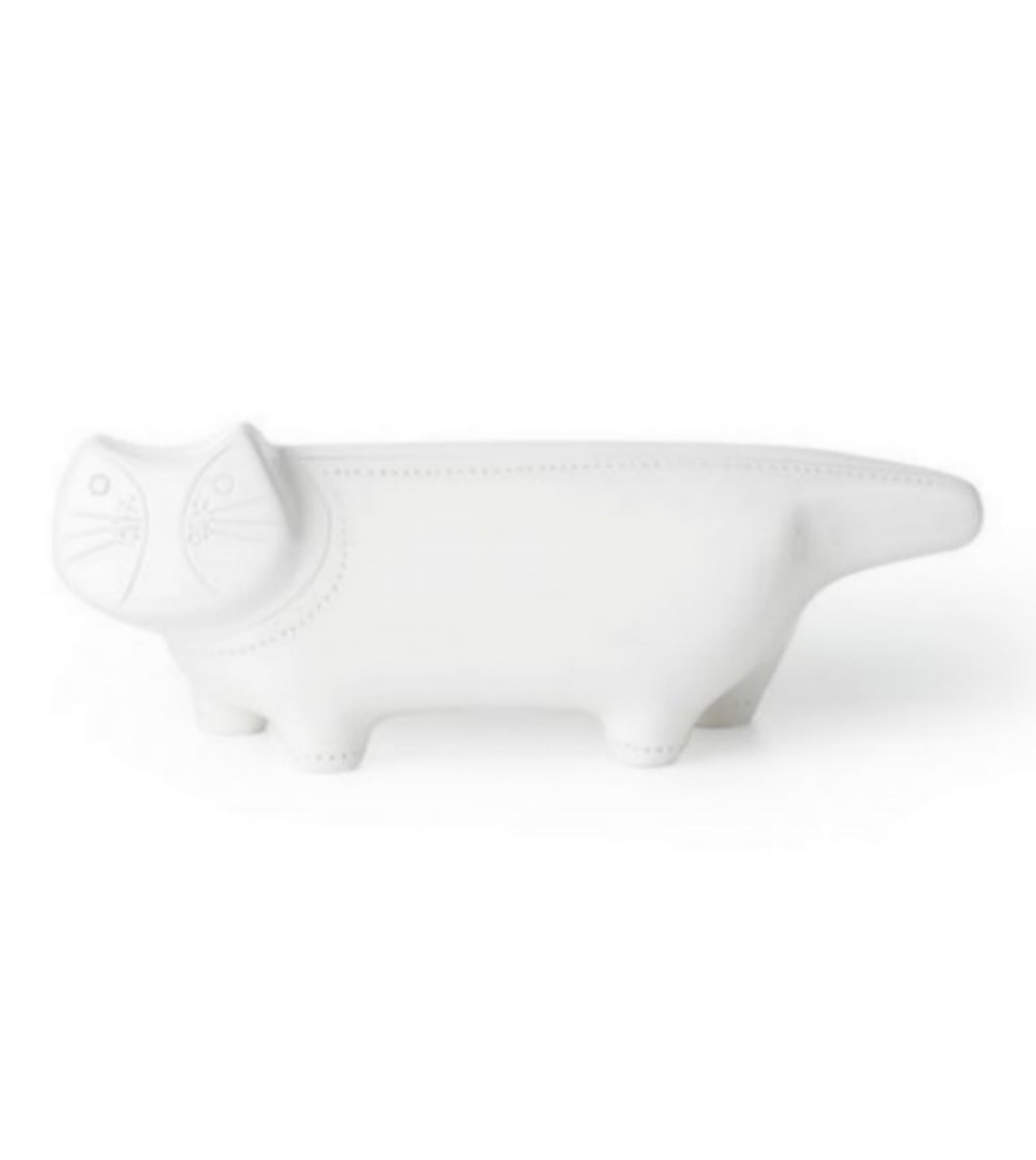 Figura Gatto Lungo Bianco Aldo Londi Bitossi Ceramiche