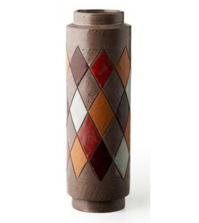 Bitossi Ceramiche Vase Rauten Arlecchino Aldo Londi