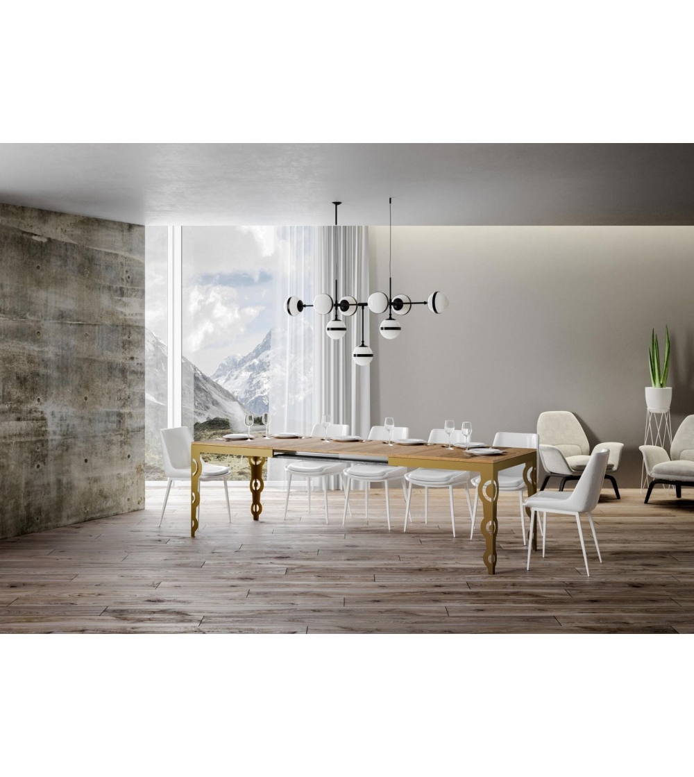 ?Table Finland Gold 120 Extensible À 224 - Vinciguerra Shop