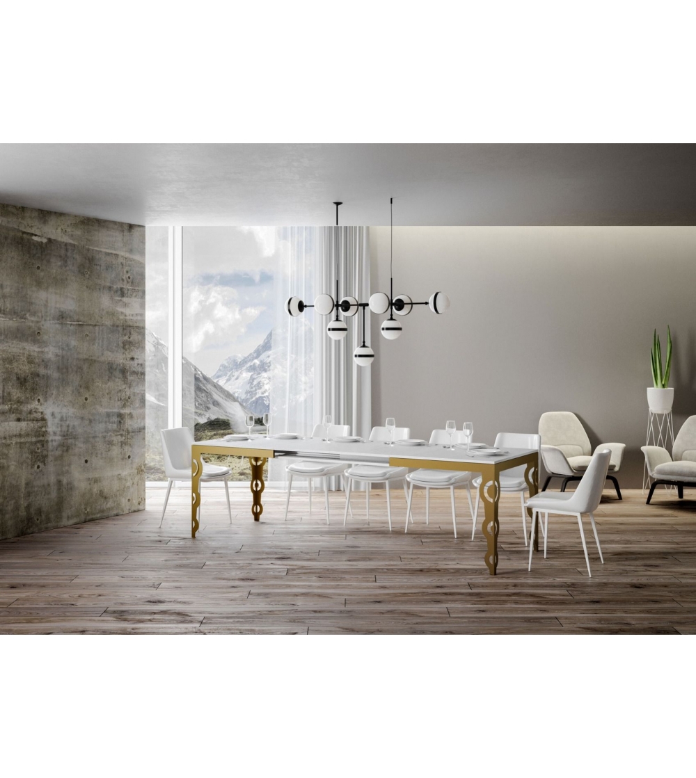 Table Finland Gold 180 Extensible À 284 - Vinciguerra Shop