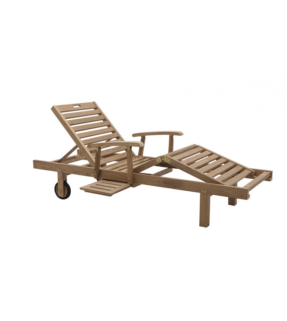 Caribe Sunbed With Armrest - Il Giardino Di Legno