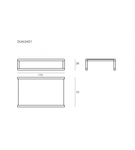 Dual Niedriger Rechteckiger Couchtisch - Il Giardino Di Legno