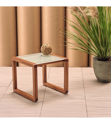 Dual Square Glass Coffee Table - Il Giardino Di Legno
