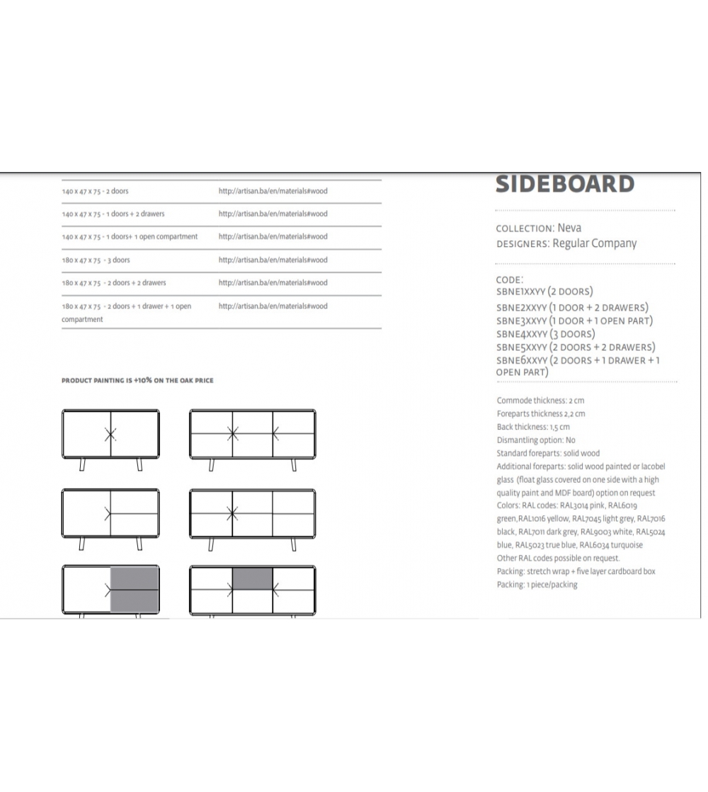 Artisan - Sideboard 75 Neva