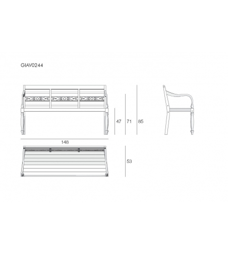 Giava Garden Bench - Il Giardino Di Legno