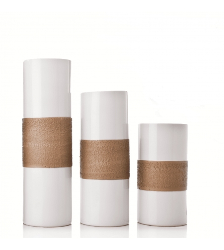 Tubes Medium White Vase - Ceramiche Bucci