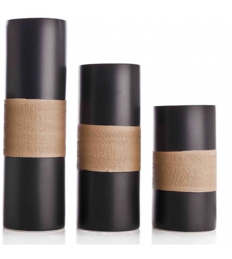 Tubes Large Black Vase - Ceramiche Bucci