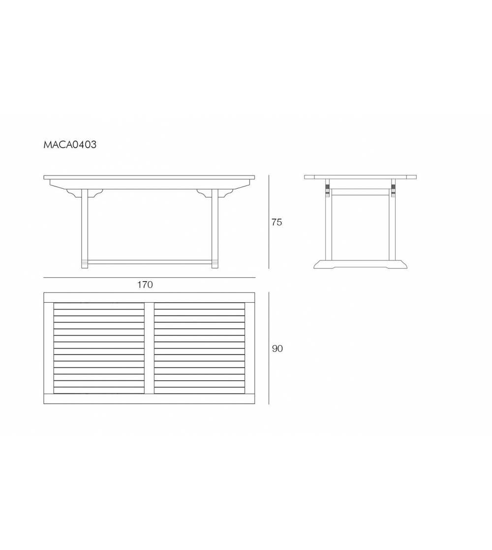 Table Rectangulaire Bristol Macao -...