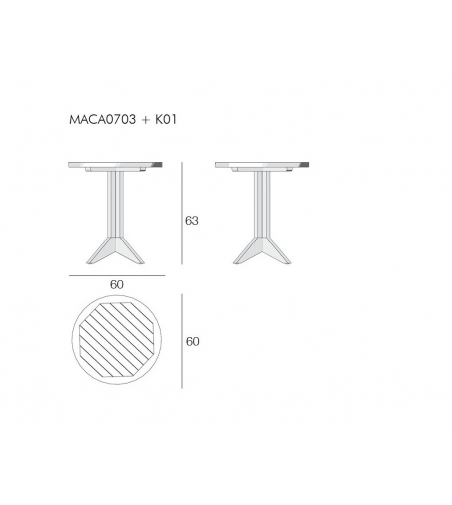 Macao Round Outdoor Central Foot - Il Giardino Di Legno