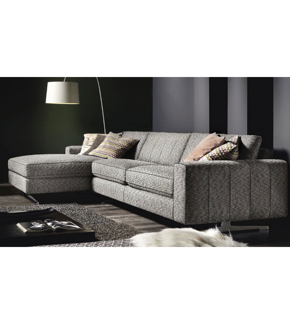 Sofa With Chaise Longue Stripe - Cava Divani