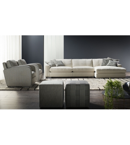 Sofa With Chaise Longue Max - Cava Divani