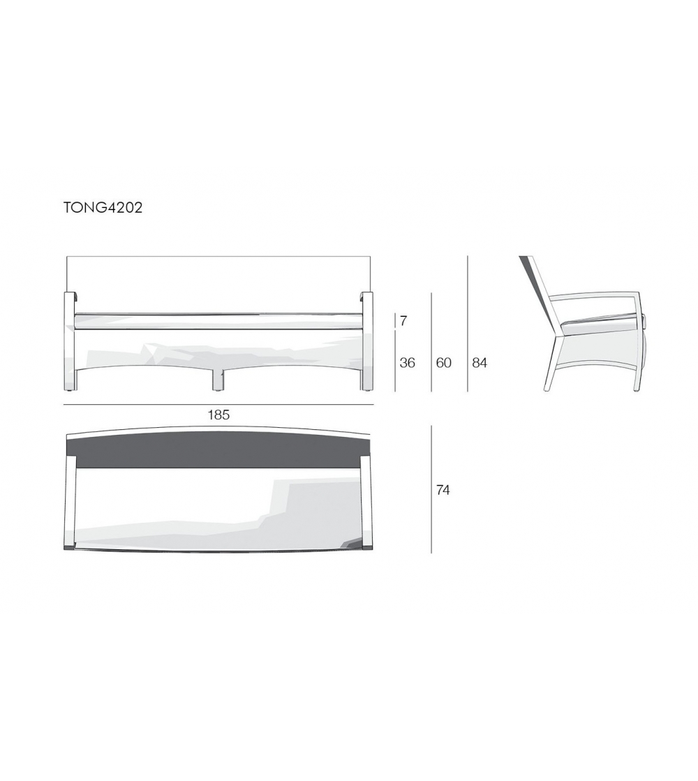 Sofa Tonga 3 Sitzer - Il Giardino Di...