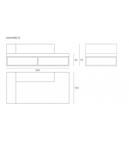 Méridienne Manhattan XL Sofa - Il Giardino Di Legno