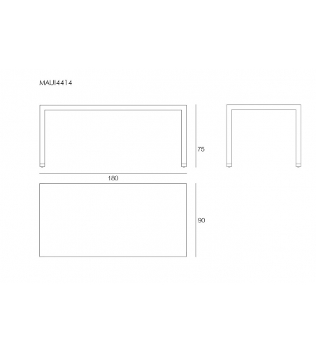 Rectangulaire Table Maui - Il Giardino Di Legno