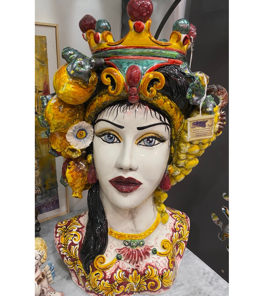 Escultura Medio Cuerpo Mujer - Ceramiche Artistiche Siciliane