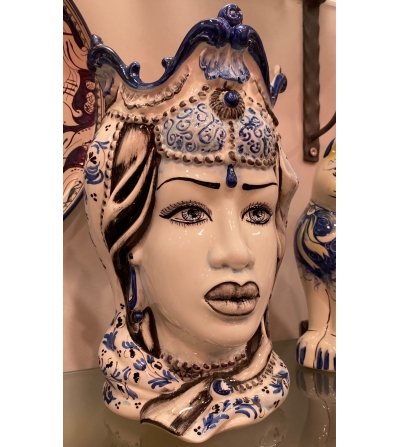 Testa Di Moro Azul Moderna - Ceramiche Artistiche Siciliane 2