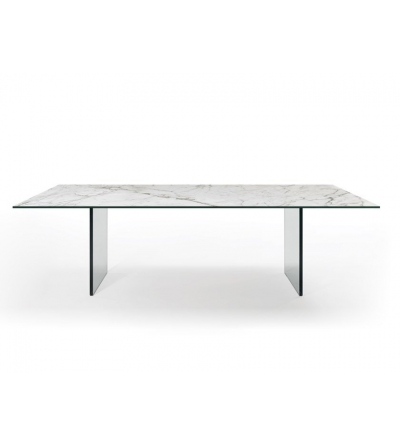 Tavolo Monolite 72 Vetro Marmo - Reflex
