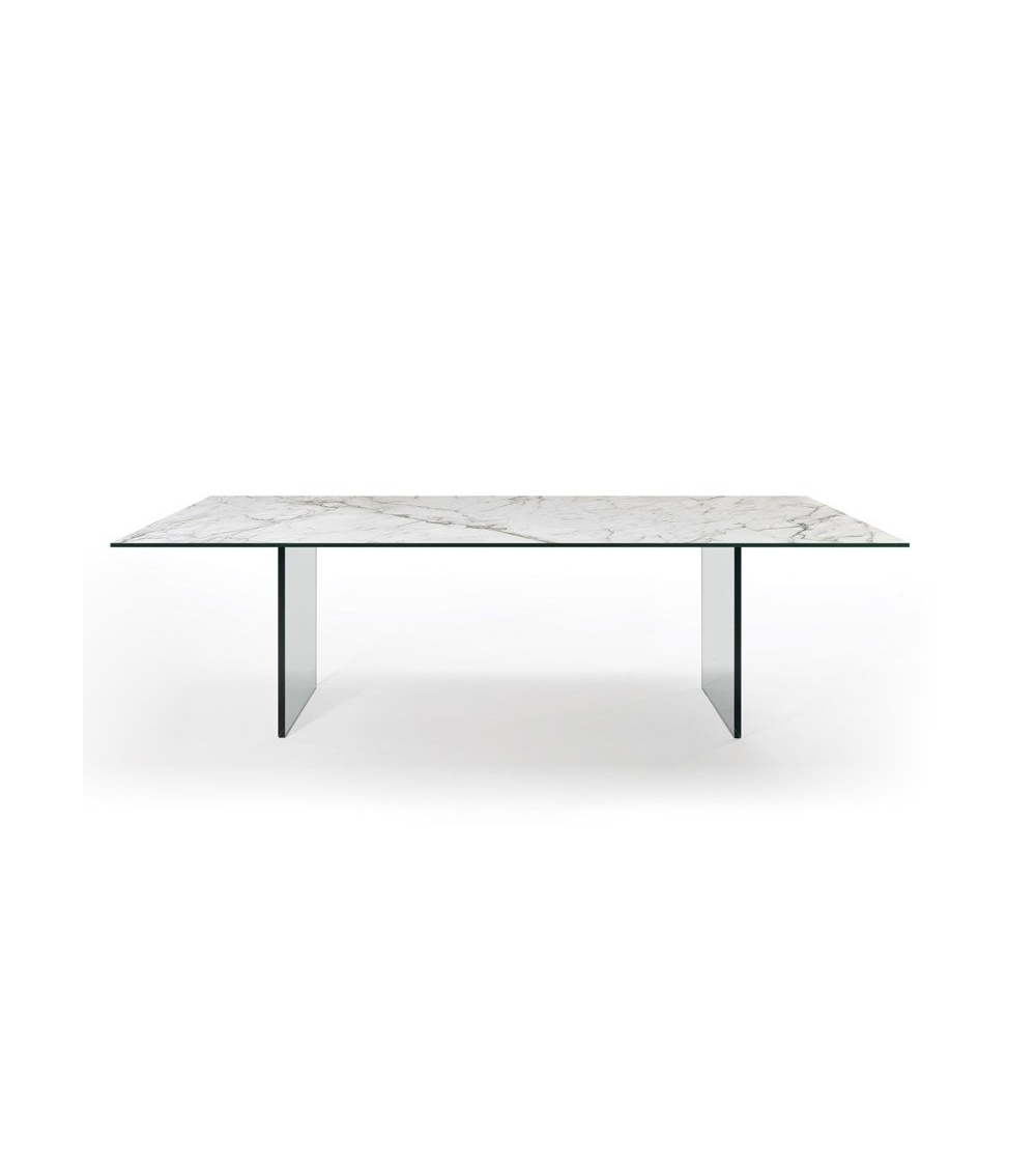 Table en Verre Marbré Monolite 72 - Reflex