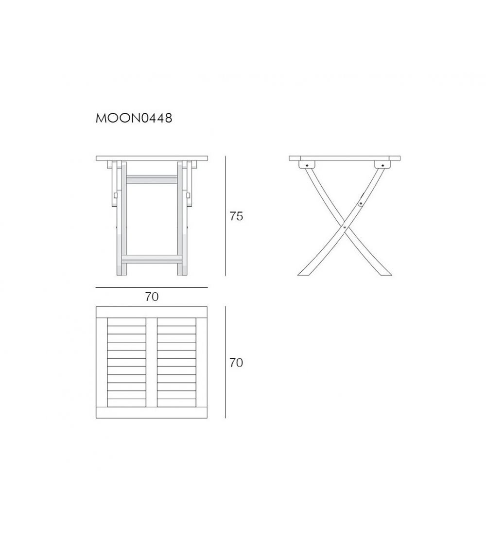 Singaraja Moon Square Folding Table-...