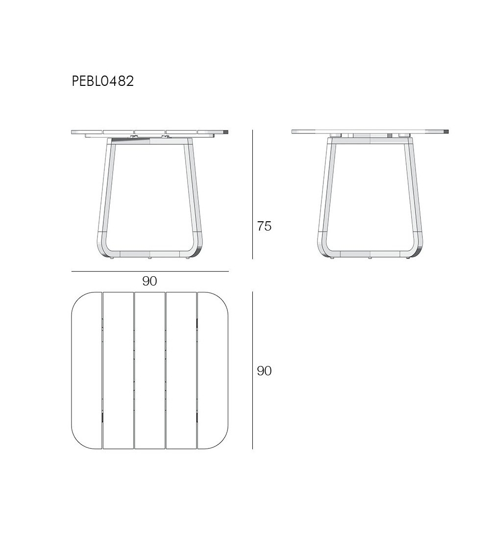 Mesa Cuadrada Plegable Pebbles - Il...