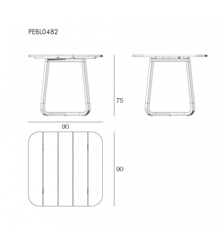 Pebbles Square Folding Table - Il Giardino Di Legno