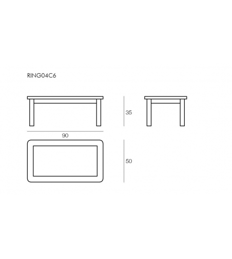 Ring Rechteckiger Couchtisch - Il Giardino Di Legno