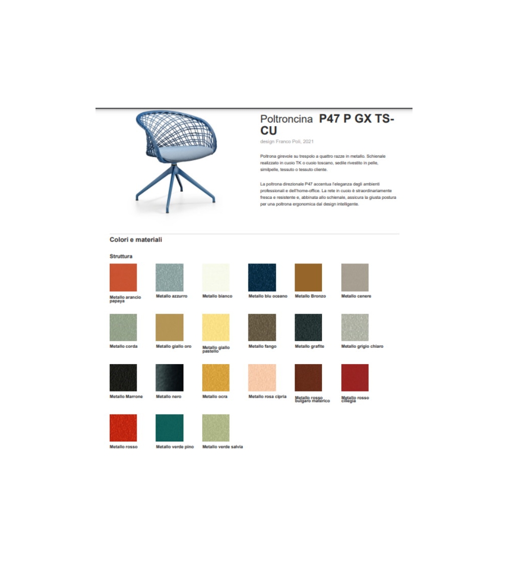 Sillón Giratorio P47 P GX TS-CU - Midj