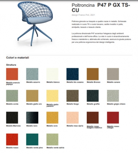Midj - P47 P GX TS-CU Swivel Armchair