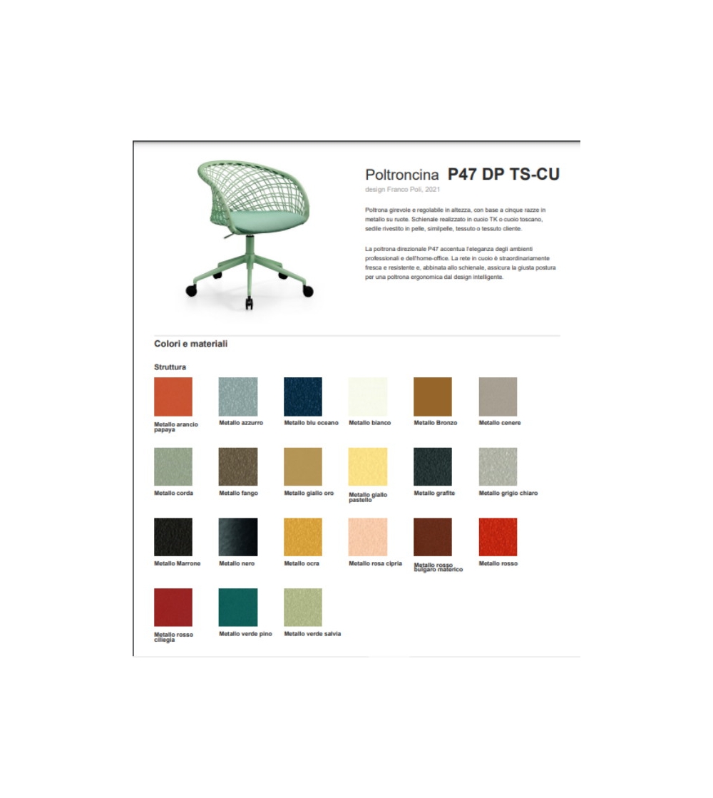 Poltroncina Girevole P47 DP TS-CU - Midj