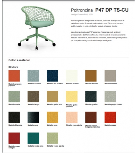 Fauteuil Pivotant P47 DP TS-CU - Midj