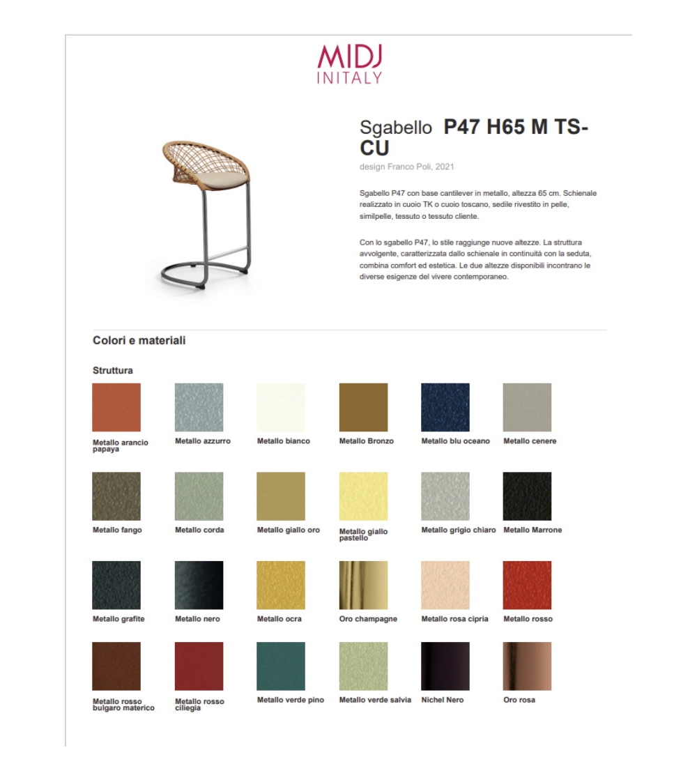 Midj - P47 H65 M TS-CU Hocker