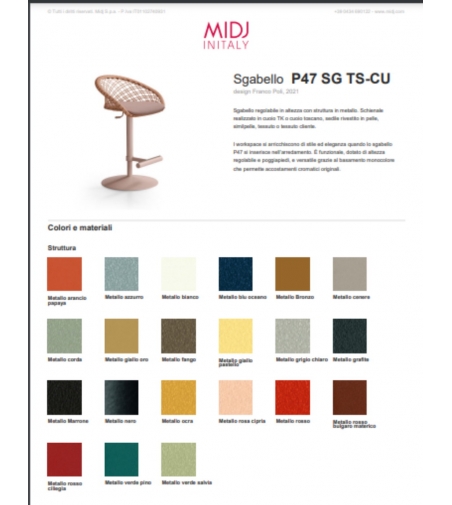 Taburete P47 SG TS-CU - Midj